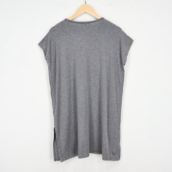 Eileen Fisher Stretch Jersey Knit Short Sleeve Knee Length Dress Gray Size M - Picture 5 of 7